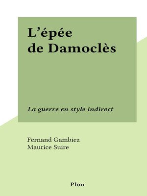 cover image of L'épée de Damoclès